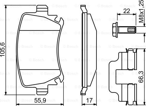 BOSCH 0 986 494 649 - Bremžu uzliku kompl., Disku bremzes ps1.lv