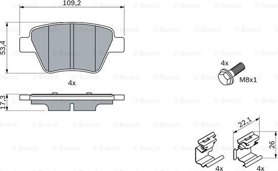 BOSCH 0 986 494 643 - Bremžu uzliku kompl., Disku bremzes ps1.lv