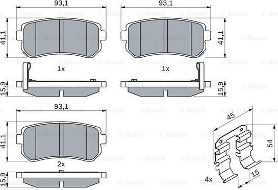 BOSCH 0 986 494 627 - Bremžu uzliku kompl., Disku bremzes ps1.lv