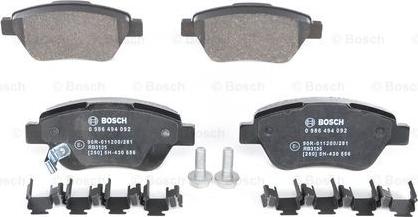 BOSCH 0 986 494 092 - Bremžu uzliku kompl., Disku bremzes ps1.lv