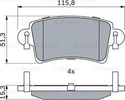 BOSCH 0 986 494 043 - Bremžu uzliku kompl., Disku bremzes ps1.lv