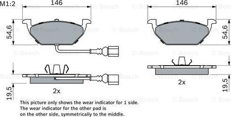 BOSCH 0 986 494 019 - Bremžu uzliku kompl., Disku bremzes ps1.lv