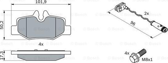 BOSCH 0 986 494 082 - Bremžu uzliku kompl., Disku bremzes ps1.lv