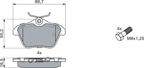 BOSCH 0 986 494 020 - Bremžu uzliku kompl., Disku bremzes ps1.lv