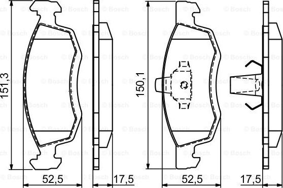 BOSCH 0 986 494 197 - Bremžu uzliku kompl., Disku bremzes ps1.lv