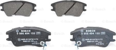 BOSCH 0 986 494 155 - Bremžu uzliku kompl., Disku bremzes ps1.lv