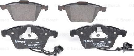 BOSCH 0 986 494 104 - Bremžu uzliku kompl., Disku bremzes ps1.lv