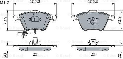 BOSCH 0 986 494 104 - Bremžu uzliku kompl., Disku bremzes ps1.lv