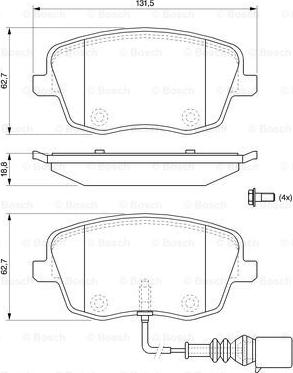 BOSCH 0 986 494 105 - Bremžu uzliku kompl., Disku bremzes ps1.lv