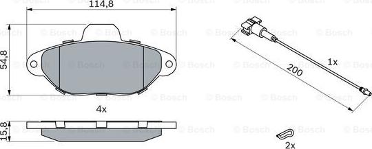 BOSCH 0 986 494 115 - Bremžu uzliku kompl., Disku bremzes ps1.lv