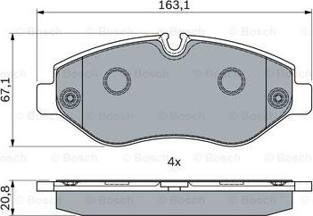 BOSCH 0 986 494 121 - Bremžu uzliku kompl., Disku bremzes ps1.lv