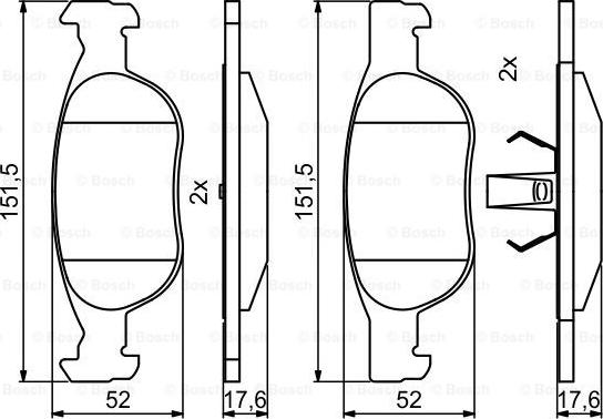 BOSCH 0 986 494 852 - Bremžu uzliku kompl., Disku bremzes ps1.lv