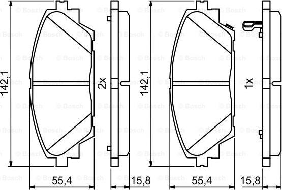 BOSCH 0 986 494 804 - Bremžu uzliku kompl., Disku bremzes ps1.lv