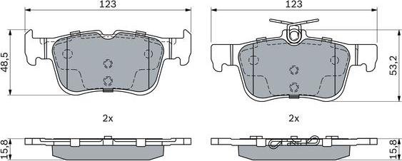 BOSCH 0 986 494 888 - Bremžu uzliku kompl., Disku bremzes ps1.lv