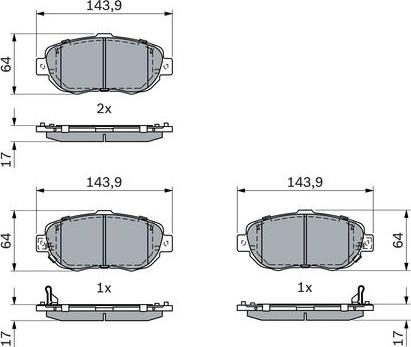 BOSCH 0 986 494 882 - Bremžu uzliku kompl., Disku bremzes ps1.lv