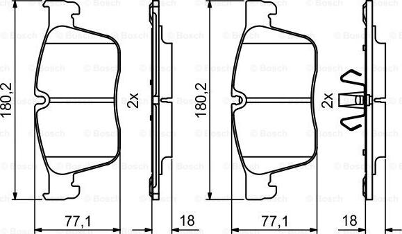 BOSCH 0 986 494 829 - Bremžu uzliku kompl., Disku bremzes ps1.lv