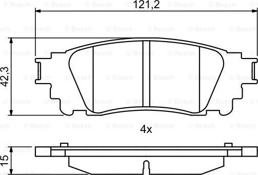 BOSCH 0 986 494 822 - Bremžu uzliku kompl., Disku bremzes ps1.lv