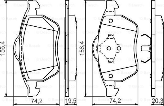 BOSCH 0 986 494 390 - Bremžu uzliku kompl., Disku bremzes ps1.lv