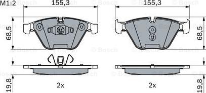 BOSCH 0 986 494 354 - Bremžu uzliku kompl., Disku bremzes ps1.lv