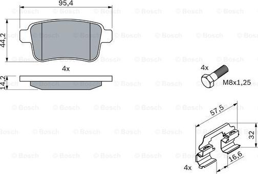 BOSCH 0 986 494 331 - Bremžu uzliku kompl., Disku bremzes ps1.lv