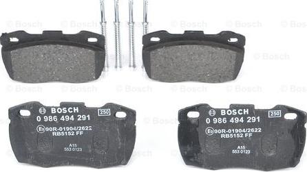 BOSCH 0 986 494 291 - Bremžu uzliku kompl., Disku bremzes ps1.lv