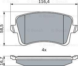 BOSCH 0 986 494 254 - Bremžu uzliku kompl., Disku bremzes ps1.lv