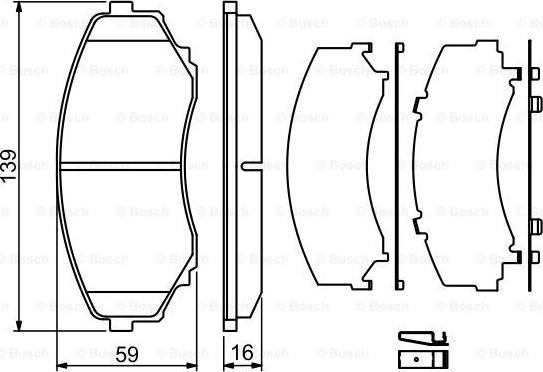 BOSCH 0 986 494 204 - Bremžu uzliku kompl., Disku bremzes ps1.lv