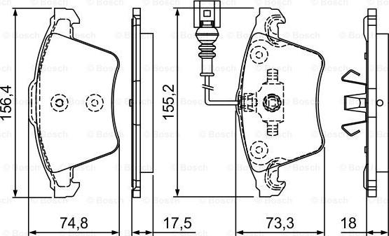 BOSCH 0 986 494 203 - Bremžu uzliku kompl., Disku bremzes ps1.lv