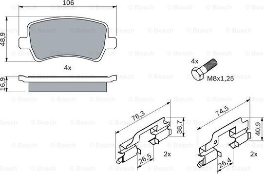 BOSCH 0 986 494 213 - Bremžu uzliku kompl., Disku bremzes ps1.lv