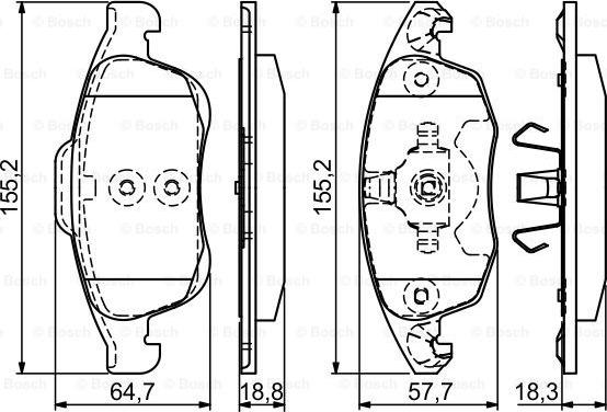 BOSCH 0 986 494 235 - Bremžu uzliku kompl., Disku bremzes ps1.lv