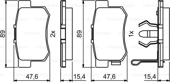 BOSCH 0 986 494 233 - Bremžu uzliku kompl., Disku bremzes ps1.lv