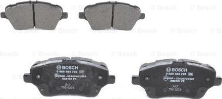 BOSCH 0 986 494 792 - Bremžu uzliku kompl., Disku bremzes ps1.lv