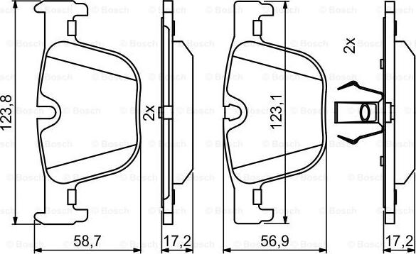 BOSCH 0 986 494 786 - Bremžu uzliku kompl., Disku bremzes ps1.lv