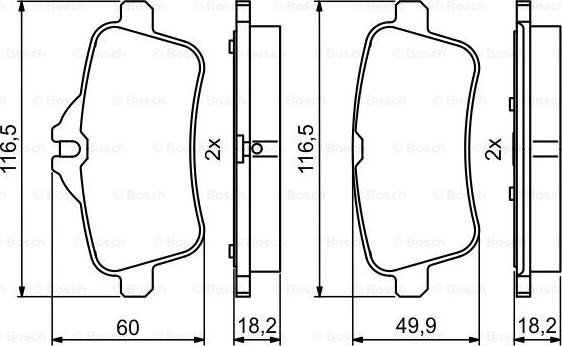 BOSCH 0 986 494 783 - Bremžu uzliku kompl., Disku bremzes ps1.lv