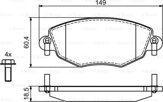 BOSCH 0 986 494 724 - Bremžu uzliku kompl., Disku bremzes ps1.lv