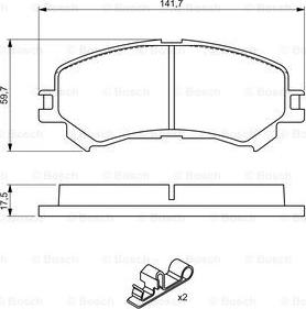 BOSCH 0 986 494 720 - Bremžu uzliku kompl., Disku bremzes ps1.lv