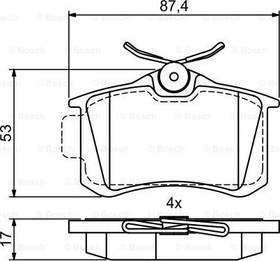 BOSCH 0 986 495 455 - Bremžu uzliku kompl., Disku bremzes ps1.lv