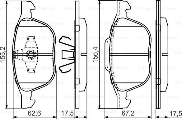 BOSCH 0 986 495 450 - Bremžu uzliku kompl., Disku bremzes ps1.lv