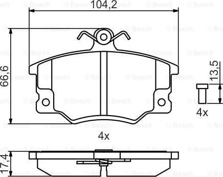 BOSCH 0 986 495 465 - Bremžu uzliku kompl., Disku bremzes ps1.lv