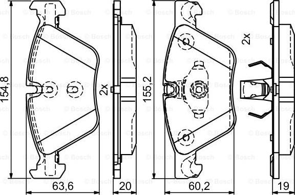 BOSCH 0 986 495 408 - Bremžu uzliku kompl., Disku bremzes ps1.lv