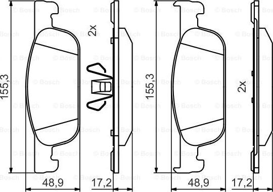 BOSCH 0 986 495 424 - Bremžu uzliku kompl., Disku bremzes ps1.lv