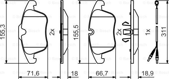 BOSCH 0 986 495 474 - Bremžu uzliku kompl., Disku bremzes ps1.lv