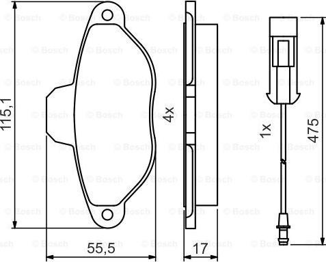 BOSCH 0 986 495 475 - Bremžu uzliku kompl., Disku bremzes ps1.lv