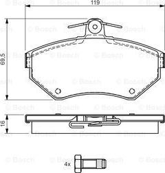 BOSCH 0 986 495 045 - Bremžu uzliku kompl., Disku bremzes ps1.lv