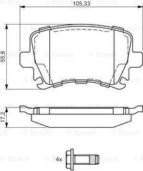 BOSCH 0 986 495 054 - Bremžu uzliku kompl., Disku bremzes ps1.lv