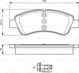 BOSCH 0 986 495 051 - Bremžu uzliku kompl., Disku bremzes ps1.lv