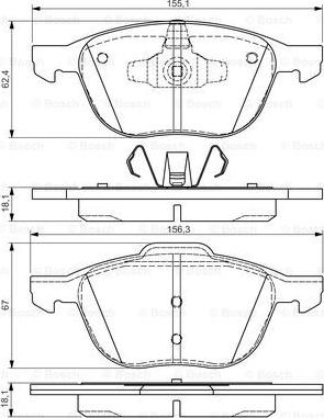 BOSCH 0 986 495 023 - Bremžu uzliku kompl., Disku bremzes ps1.lv