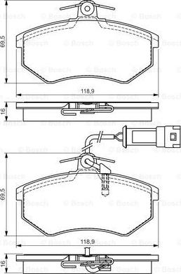 BOSCH 0 986 495 142 - Bremžu uzliku kompl., Disku bremzes ps1.lv