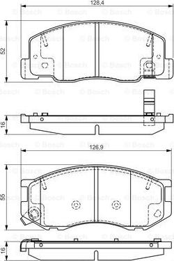 BOSCH 0 986 495 166 - Bremžu uzliku kompl., Disku bremzes ps1.lv