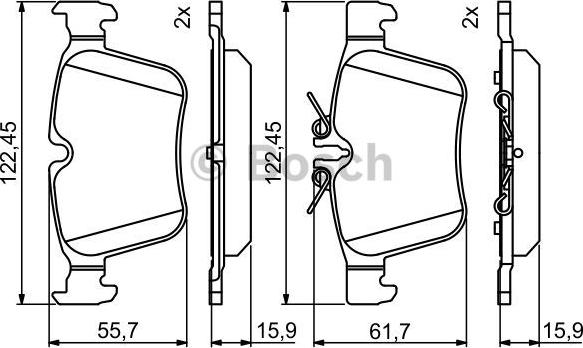 BOSCH 0 986 495 394 - Bremžu uzliku kompl., Disku bremzes ps1.lv